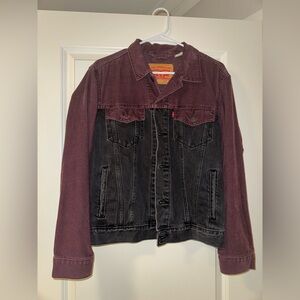 Levi's Two-Tone Black and Burgundy Denim Jacket